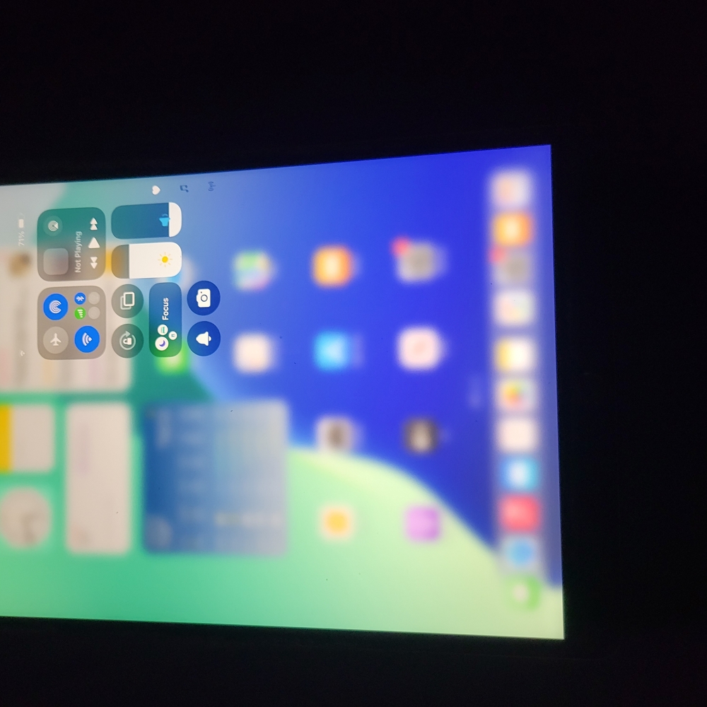 Apple iPad with Blue and Green Display